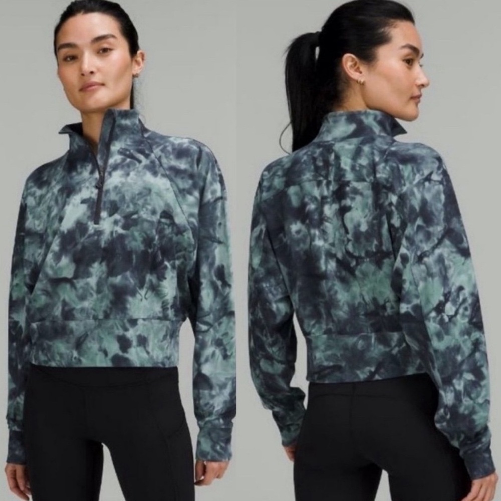 Lululemon Ready To Rulu 1/2 zip pullover diamond dye teal
